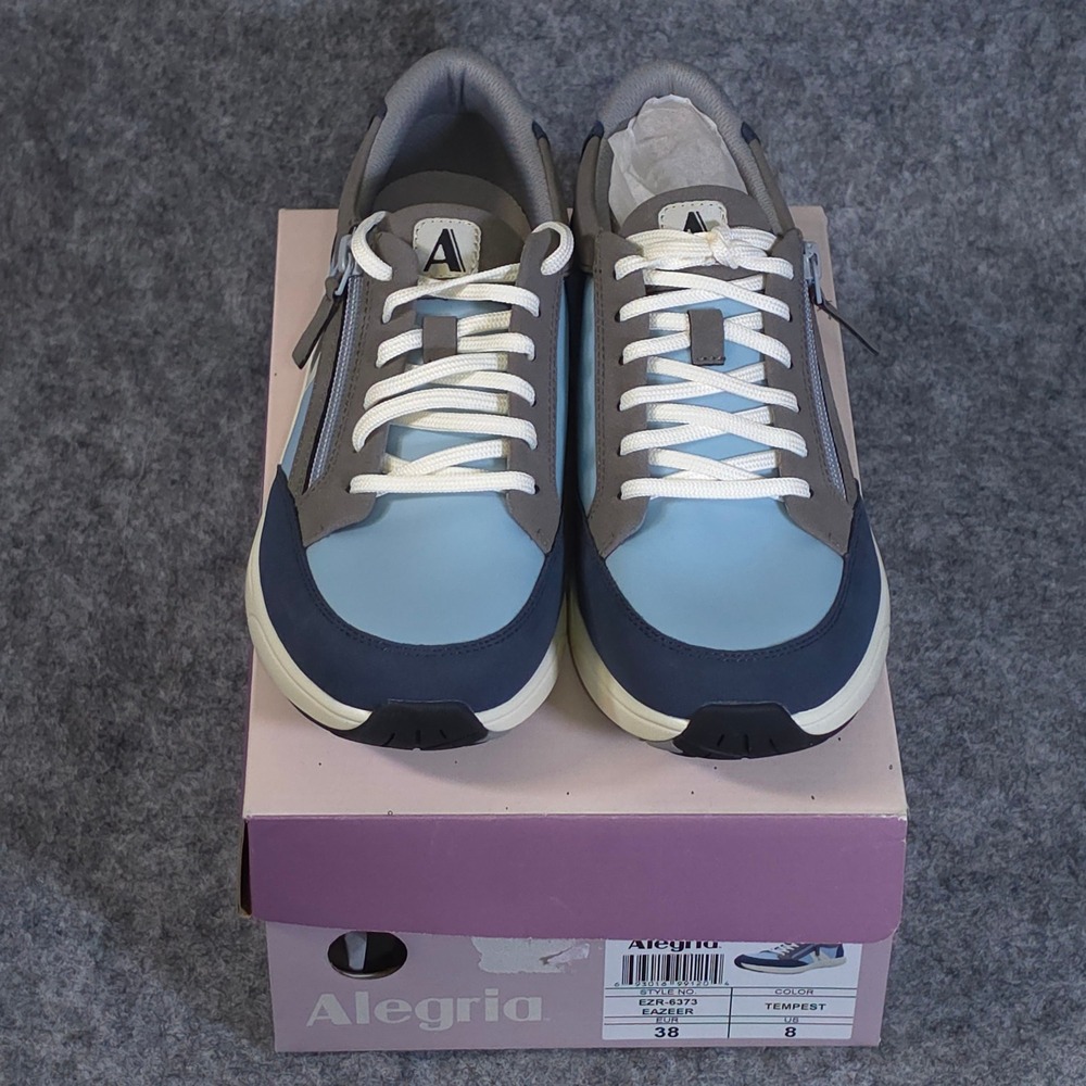 Alegria Eazeer Tempest Blue Grey Side Zip Comfort Sneakers Womens US 8 EUR 38 - Picture 4 of 7